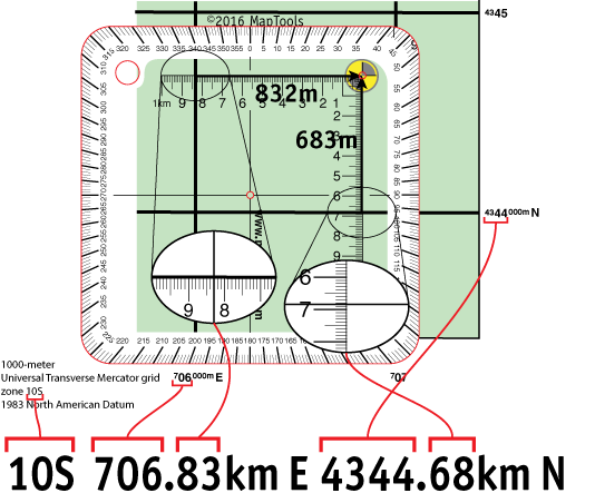 Map with UTM  position