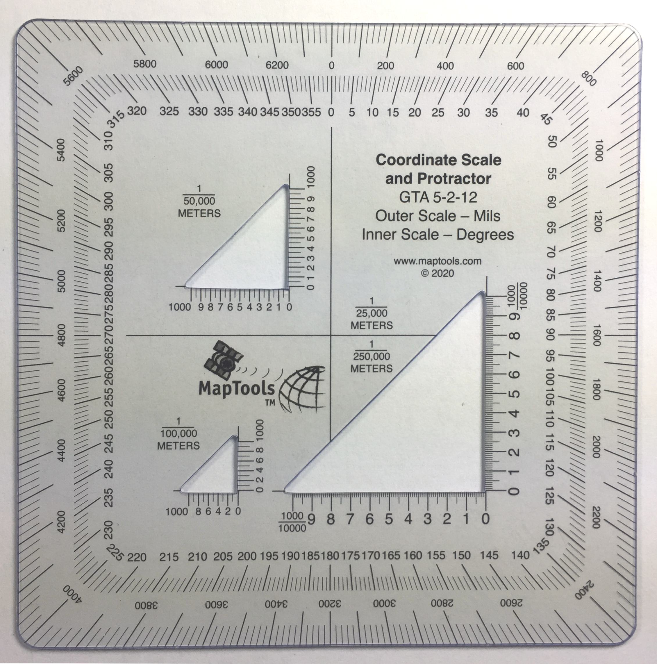 RM PRODUCTS Military Triangular Protractor Scale (Red)