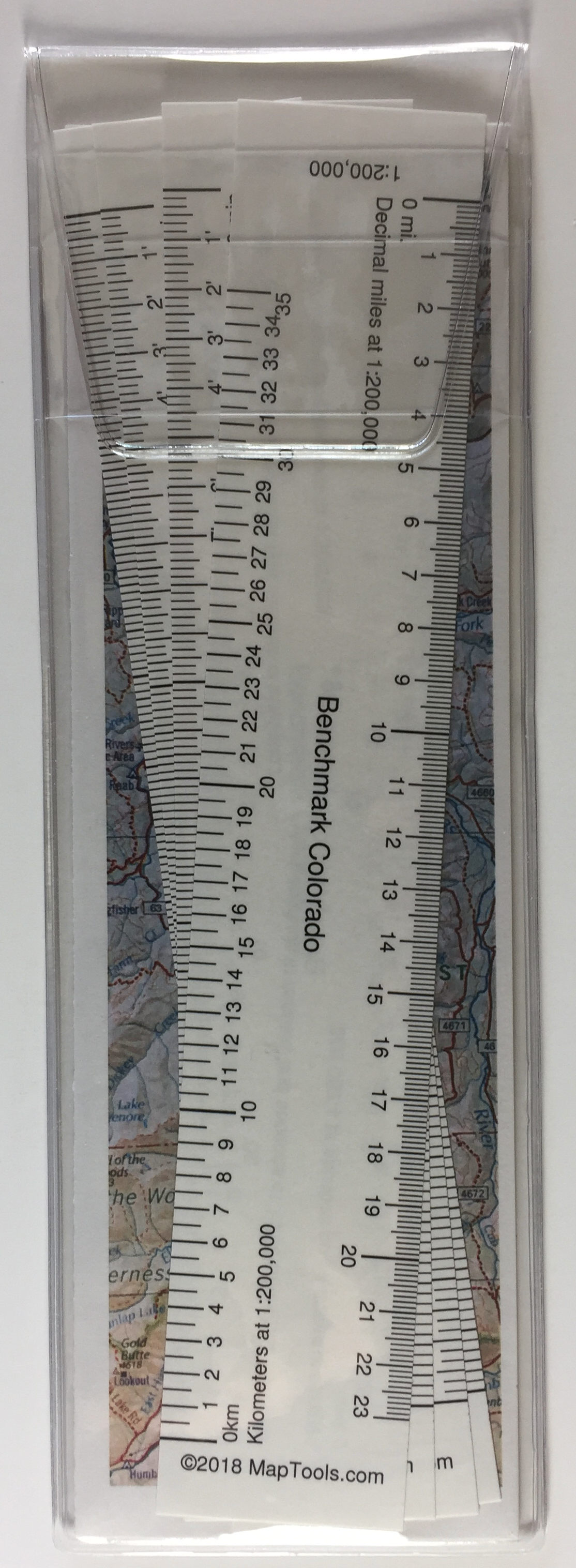 MapTools Product -- Ruler Set for Benchmark Road & Recreation  Atlas-Colorado 1:200,000