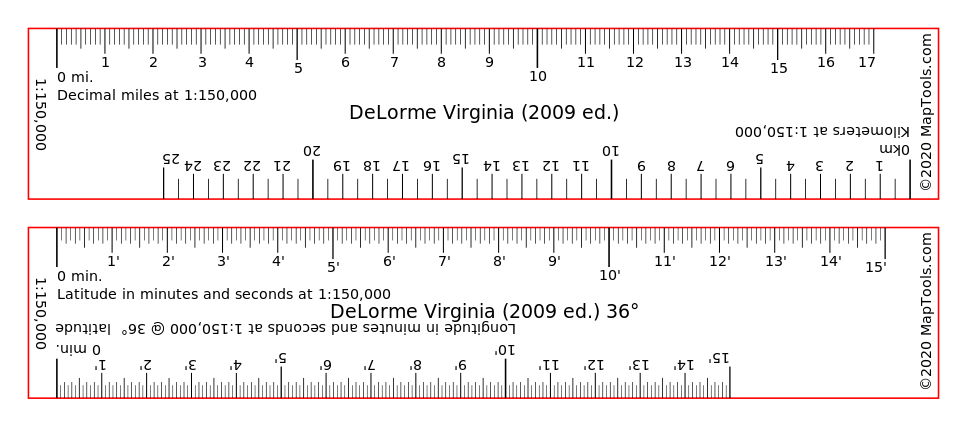 MapTools Product -- Ruler Set for DeLorme® Atlas & Gazetteer All 50 States