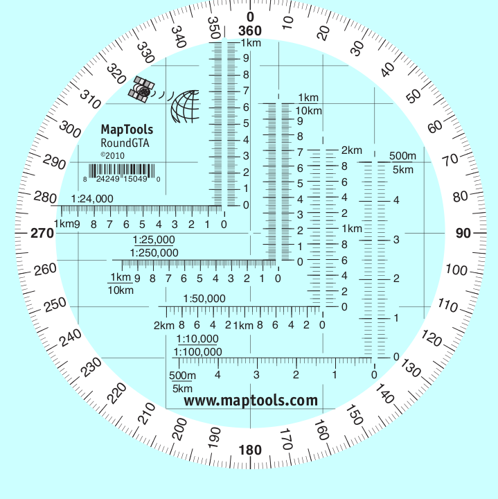 maptools product round military coordinate scale and protractor