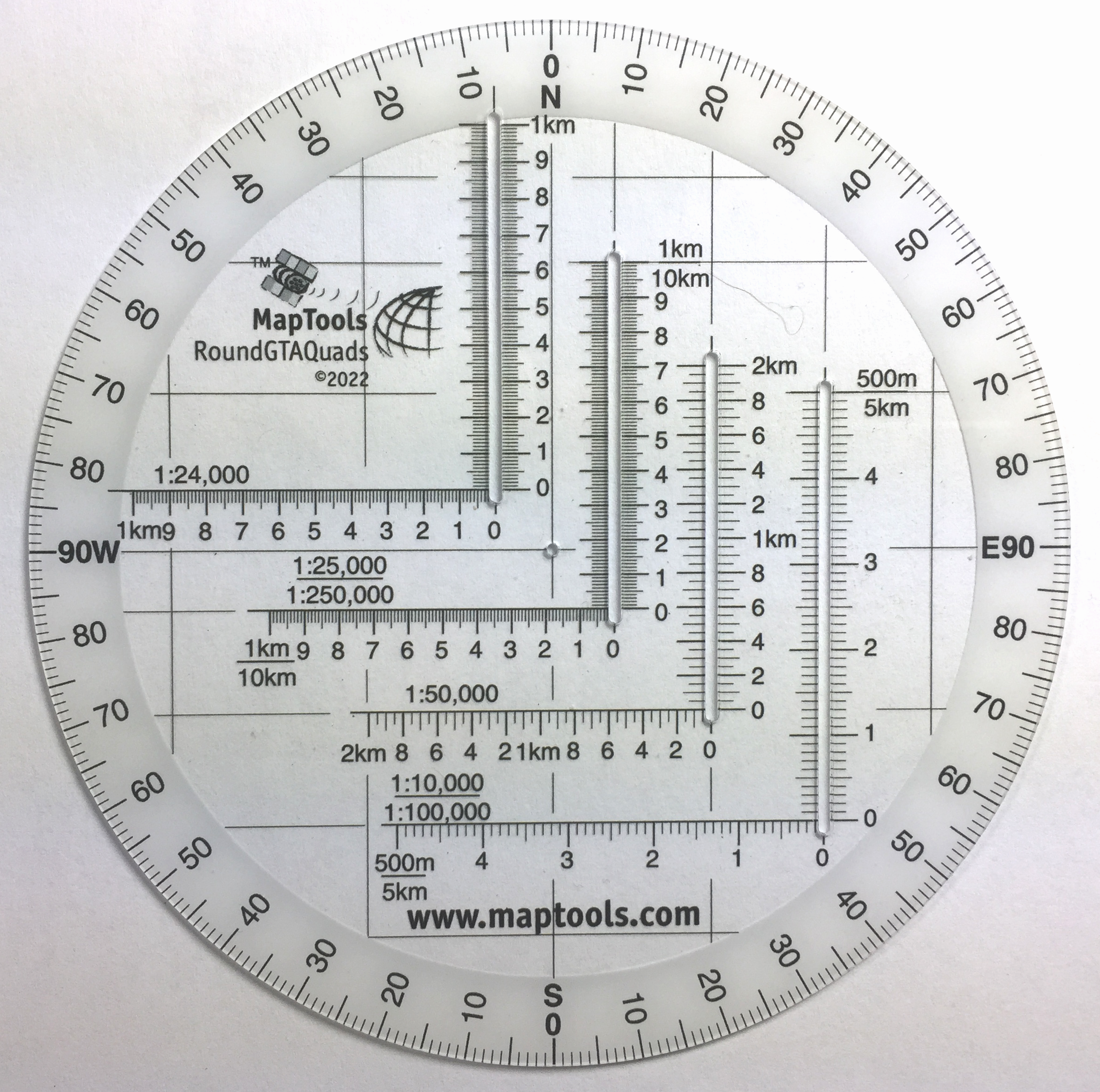 MapTools Product -- Round Military Coordinate Scale and Protractor