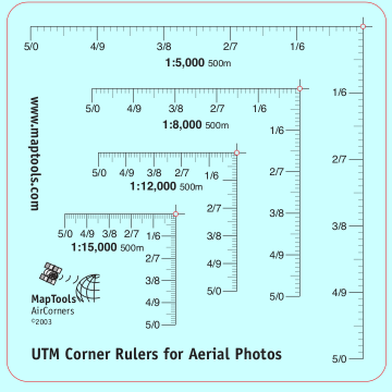 7 Scales UTM Corner Rulers Overlay 